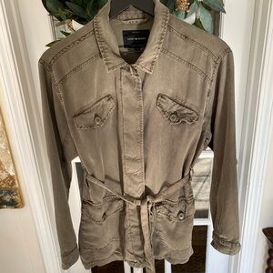 Lucky Brand Army Green Military Utility Shacket LS S